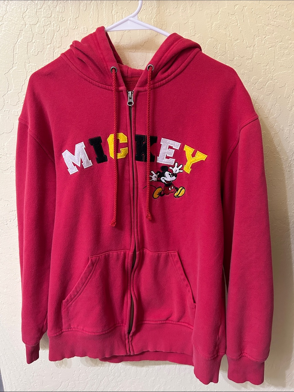 Disney Red Mickey Mouse Zip-Up Hoodie Jacket (Unisex)